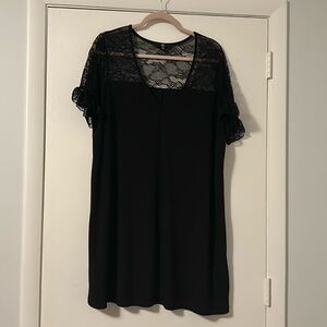 Missguided Black Dress with Lace on Shoulders